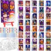Dispowreath 40 Set Halloween Pre Printed Canvas for Painting 5x7, Cute