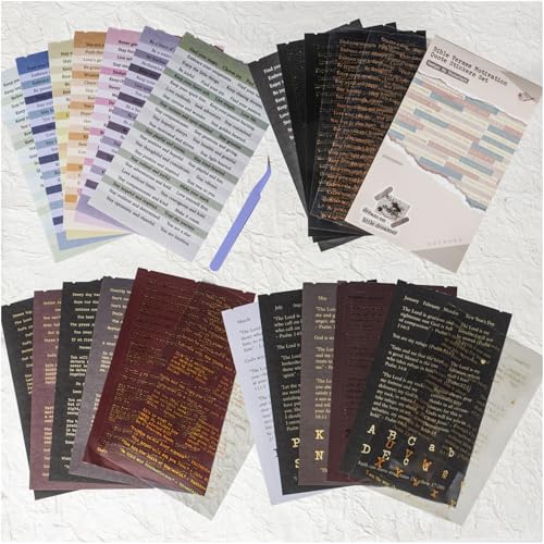 Diuhofart Quote and Sayings with Bible Verses Stickers for Journaling, 846Pcs Word Stickers, 24 Sheets Gold Foil Small Talk Sticker Book for Junk Journal Supplies, Scrapbooking, Bujo, Card Making