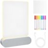 DIY 3D LED Night Light, Rechargeable Clear Acrylic Dry Erase Drawing Board, Dimmable Message Writing Board with 7 Color Pens, 1200 mAh Battery, LED Note Board, Desk Lamp Gift for Artist