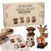 DIY Animal Beading Kit, Tiny 3D Beaded Animal DIY Set with Colorful Beads