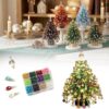 DIY Beaded Christmas Tree Kit, 3D Crystal Craft Set with LED Light，E
