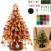 DIY Beaded Christmas Tree Kit, 3D Crystal Holiday Craft Set for Adults，red