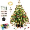 DIY Beaded Christmas Tree Kit with LED Light, Beginner-Friendly 3D Handmade Mini Crystal Bead with Colorful Beads Metal Frame and Angel Topper