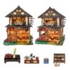 DIY Book Nook Kit, 3D Wooden Bookshelf Insert Decor, Princess Castle DIY Craft Kit for Adults, Unique Gifts for Book Lovers (Bridge Machiya)