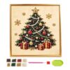 DIY Christmas Pearl Diamond Painting Art Kit with Frame，Tree