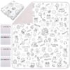 DIY Coloring Blankets for Adults‑ Arctic Fleece Throw, 51x59 In, 48 Markers