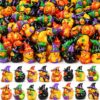 DIYDEC 48pcs Halloween Mini Ducks Figures Toys Miniature Resin Animal Decor