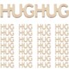 DIYEAH Wooden Hug Cutout Letter Piece Stress Reliever Craft Decor 100pcs in Beige for Office and Bookshelf Decoration, Gift for Boyfriend or Girlfriend