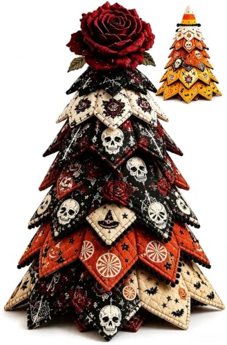 DIY Halloween Quilted Fabric Tree Kit, Perfect for Home Party Decoration, Fun Quilted Fabric Tree Making Set, Ideal for Halloween Crafts & Seasonal Decor for Creative DIY Projects