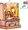 DIY Miniature Wooden House Kit, 3D Magnetic Puzzle with LED Fridge Magnet