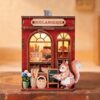 DIY Miniature Wooden House Model Fridge Magnet Kit, Magnet Building with LED Light, Miniature Scene Decor, Cute Tiny Room Craft Ornament for Adults,Beginners, 3D Puzzles Crafts Gifts