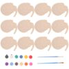 DIY Paintable Soccer Ornament Wooden Craft Kit with Paint and Brushes