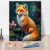 DIY Paint by Numbers for Adults Beginner Red Fox Paint by Number for Adults Red Fox in The Forest Canvas Painting Kit Oil Painting Kit for Art Crafts Kits Gift 16x20 Inch Without Frame