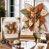 DIY Quilted Bow Sewing Kit, Animal Patch Fabric Door Wreath Craft，Fox