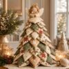DIY Quilted Fabric Christmas Tree Kit Tabletop Holiday Decor，A#