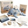 DIY Quilted Sea Animal Tissue Box Sewing Kit Cut Fabric Patchwork(Dolphin)