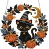 DIY Rhinestone Decoration Kit Acrylic Ornament Double-Sided (Black Cat