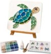 DIY Sea Glass Mosaic Art Kit, Creativity DIY Sea Glasss Art Kits for Adults & Beginners, Mosaic Beach Art Project for Home, Office, Windowsill