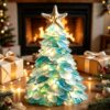 DIY Sea Glass Santa Claus Craft Kit—Includes All Materials Needed to Create an Illuminated sea Glass Santa Claus Ornament; Perfect for Festive Tabletop Decor (Christmas Tree)