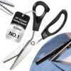 DIY Serrated Sewing Scissors Pinking Shears for Fabric Cutting Craft Decorative Edge Scalloped Zig Zag Wavy Scallop Stainless Steel 5 mm Triangular Teeth Paper Leather Garments with Handles(1pc)