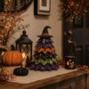 DIY Spooky Halloween Quilted Fabric Tree Kit, 3D Padded Sewing Craft, Cozy Tabletop & Mantel Shelf Decor, Handmade Holiday Craft Gift for Sewing Lovers，B