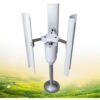 DIY Vertical Axis Wind Turbine Kit - 3-Blade PVC Windmill Model with 3-Phase PM Generator, LED Display, Durable Alloy Base