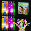 DJBoomy Light Up Pop Tubes for Kids: LED Sensory Fidget Stretchy Toys