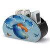 DJUETRUI Blue Cashew Flower Leather Remote Control Holder