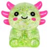 Djyxoglyn 3.54 in Green Glitter Sitting Axolotl Squishy Slow Rising