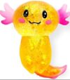 Djyxoglyn 3.54 in Orange Glitter Standing Axolotl Squishy Slow Rising