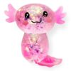 Djyxoglyn 3.54 in Pink Glitter Standing Axolotl Squishy Slow Rising