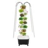 DKSLALALI Hydroponics Growing System Tower with LED Grow Lights, 8 Tiers 40-Plant Indoor Hydro Garden Vertical Planter System Kit Hydroponic Germination Tower for Fruits, Vegetables & Herbs (White)