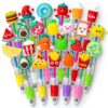 DMIGHT 48PCS Cute Food Pens, 4-in-1 Multicolor Ballpoint Pens for Kids