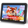DMOAO 2026 Tablet 10 inch Android 15 Tablets 30GB RAM 64GB ROM 1TB Expand, 6000mAh Octa-Core Tablet with Drop-Proof Case, Gemini AI, HD IPS Display, GPS, 5G WiFi, Split-Screen, Widevine L1-Black EVA