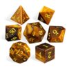 DND Dice Set Natural Gold Engraving for Tabletop Collectors