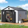 Dnyker 10 x 12 FT Resin Outdoor Storage Shed with Floor