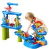 DoBoAoFa Kids Summer Beach Multi-Level Design Sand Water Table, Toddlers Sensory Play Table, Large Outdoor Activity Toys for Multiple Children