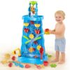 DoBoAoFa Waterfall Explorating Wall, Double-Sided Toddlers Water and Sand Table, Kids Summer Outdoor Activity Large Sensory Table, 35 Pieces Toy Accessories 3+