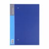 Document File Folder, Metal Clip, Insertable - Double Clip, Dark Blue