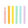 Document Marking Pens Pastel Highlighter Pack with 6 Shades, Fast Dry Water-Based, Flexible Angled Writing, College Notes, Planner Use Mild Highlighters Pastel Markers Angled Tip Study Pens Work