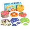 DOHOHO 288 PCS Circular ABC Number Puzzle for Kids Ages 3-6, Double-Sided Round Jigsaw Alphabet A-Z Animals 1-10 Digits Preschool Learning Educational Toy Gift