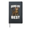 Doing My Best Funny Tabby Cat Humor Motivational Quote Hardcover Journal, Black