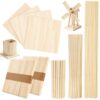 DOITEM Natural Wood Craft Wood Dowel Rods Basswood Sheets Smooth Popsicle Art Stick Perfect for Craft (204)