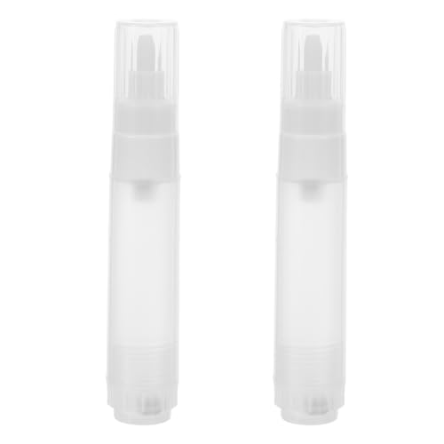 DOITOOL 2pcs Refillable Empty Acrylic Paint Marker Pens with 8mm White Flat Tip and Plastic Tube, Weather Resistant Paint Pens for Artistic and Industrial Applications on Ceramic, Metal,