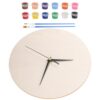 DOITOOL Blank Wooden Art Clock Face 9.8 Inches, Paintable DIY Wall Clock Dial with Unfinished Surface, Easy to Install Wood Board for Bedroom and Office Crafts