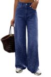 Dokotoo Wide Leg Jeans for Women Trendy Denim Pants, Sail Blue, Size 10