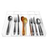 Dolcety Acrylic Drawer Organizer for Cooking Utensils - Expandable Kitchen Storage for Large Utensils, Adjustable Drawer Dividers (Clear)