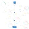 Domary Bubble Machine Outdoor Bubble Blower Outside Maker Yard Machine Automatic Maker Rechargeable 360 Leak Proof Street Light Shaped with Colorful Breathing Light (Blue)
