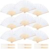 DomeStar 15 PCS White Paper Fans Handheld Bulk, 8.3 Inch Foldable Hand Fan