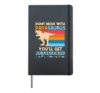 Don't Mess With papasaurus You'll Get Jurasskicked Retro Dad Hardcover Journal, Black